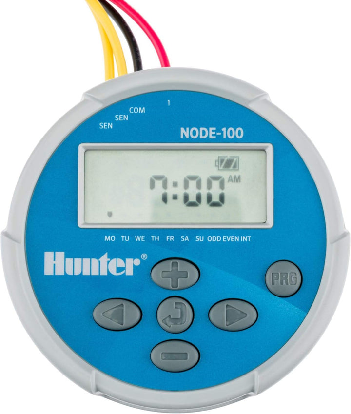 Hunter NODE100 NODE-100 Batterie-Controller mit Magnetspule, klein, blau, grau Mit Ventil, Mit Venti