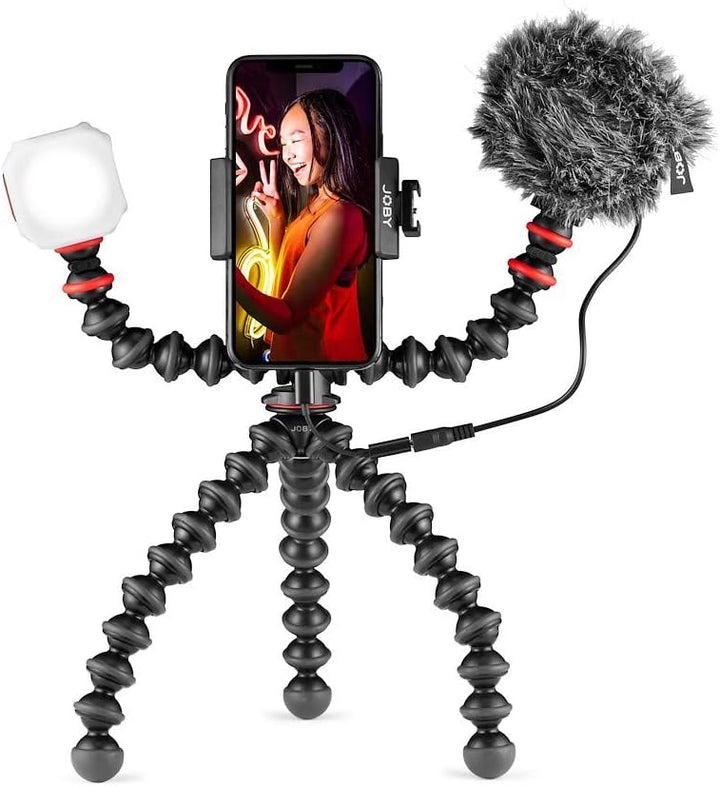 JOBY GorillaPod Mobile Vlogging Kit (Smartphone Rig, Micro Wavo Mobile, Mini LED Beamo) Flexibles St