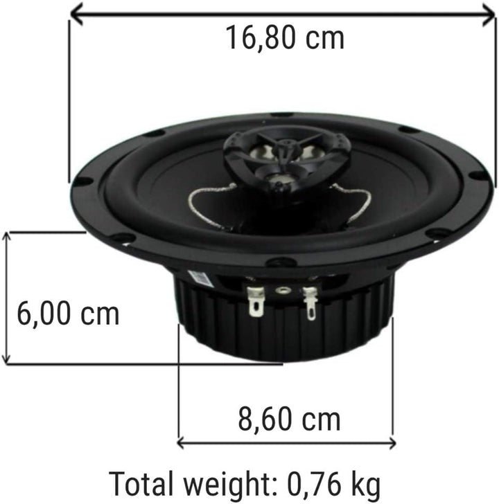 2 Lautsprecher RENEGADE RX62 koaxial 2 Wege 6,5" 16,50 cm 165 mm Durchmesser 100 watt rms 200 watt m