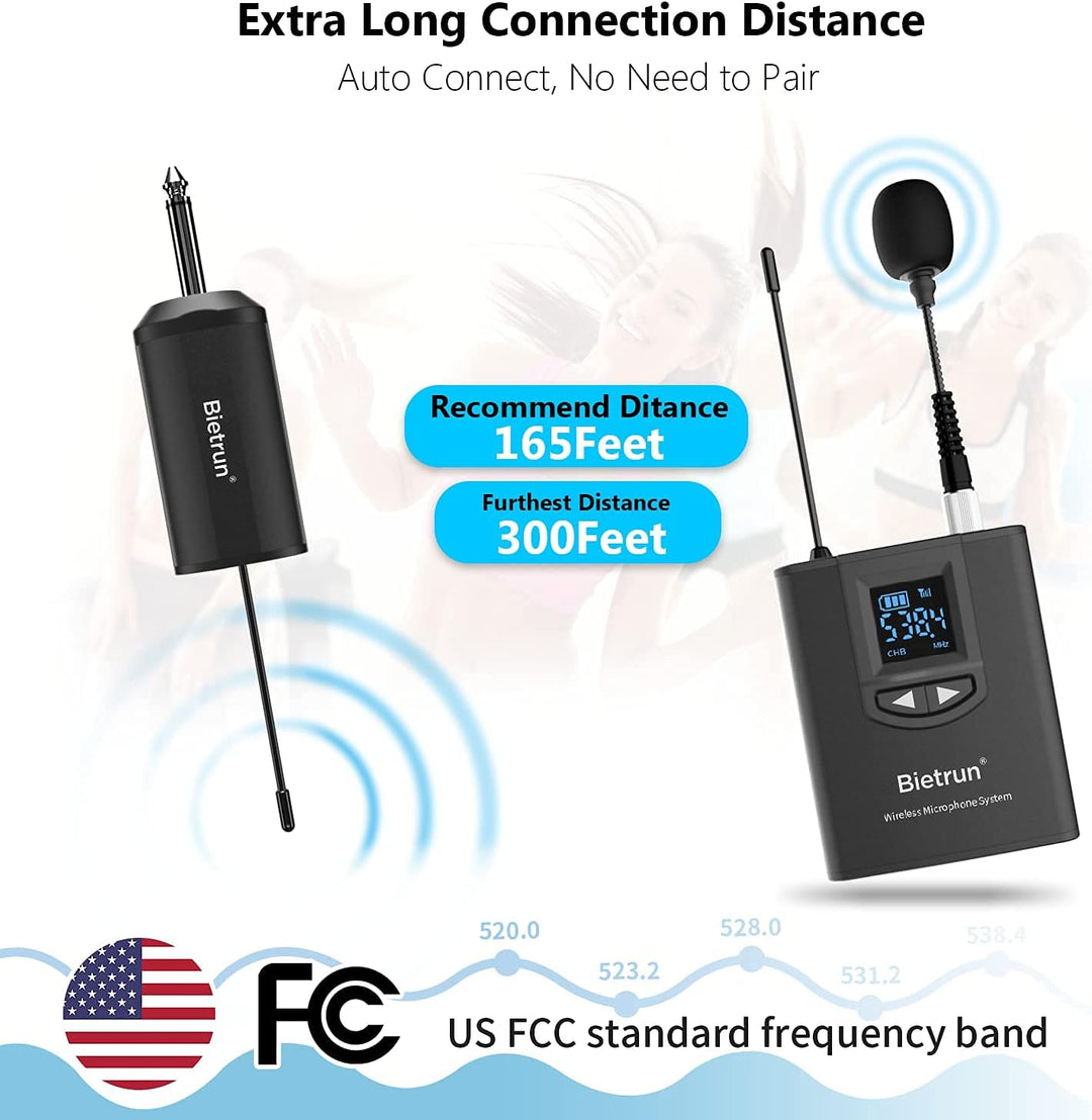 UHF Wireless Lavalier Lapel Microphone System, Kabelloses Lavalier-Mikrofon, Headset Mic, Interview