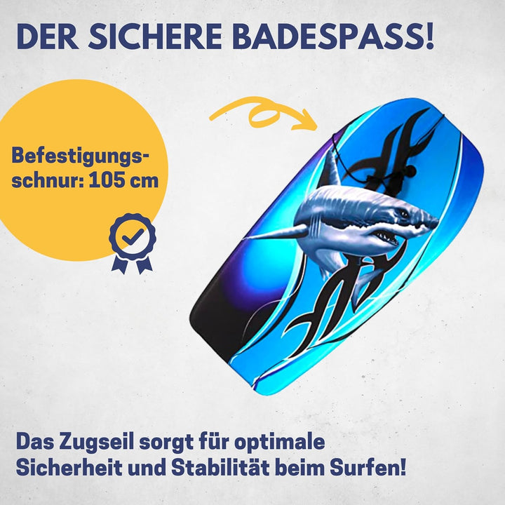 BEST SPORTING Bodyboard Kinder – Leichtes Surfbrett für Strand, Meer & Schwimmbad | 92 x 46 x 5 cm |