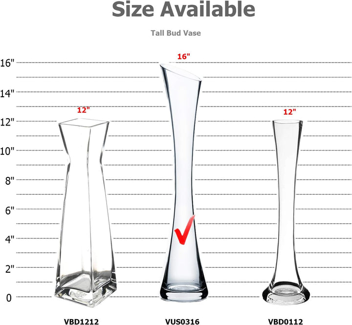 WGV Bud Vase, Höhe 40,6 x 36,8 cm, schräg Geschnittener offener Schnitt, 7,6 cm, klare Maria Glasvas