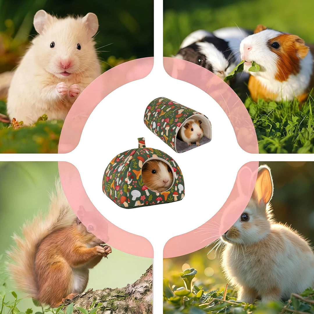 2er Set Meerschweinchen Bett: Ultraweiches Material Meerschweinchen Tunnel, Kuschelhöhle mit abnehmb