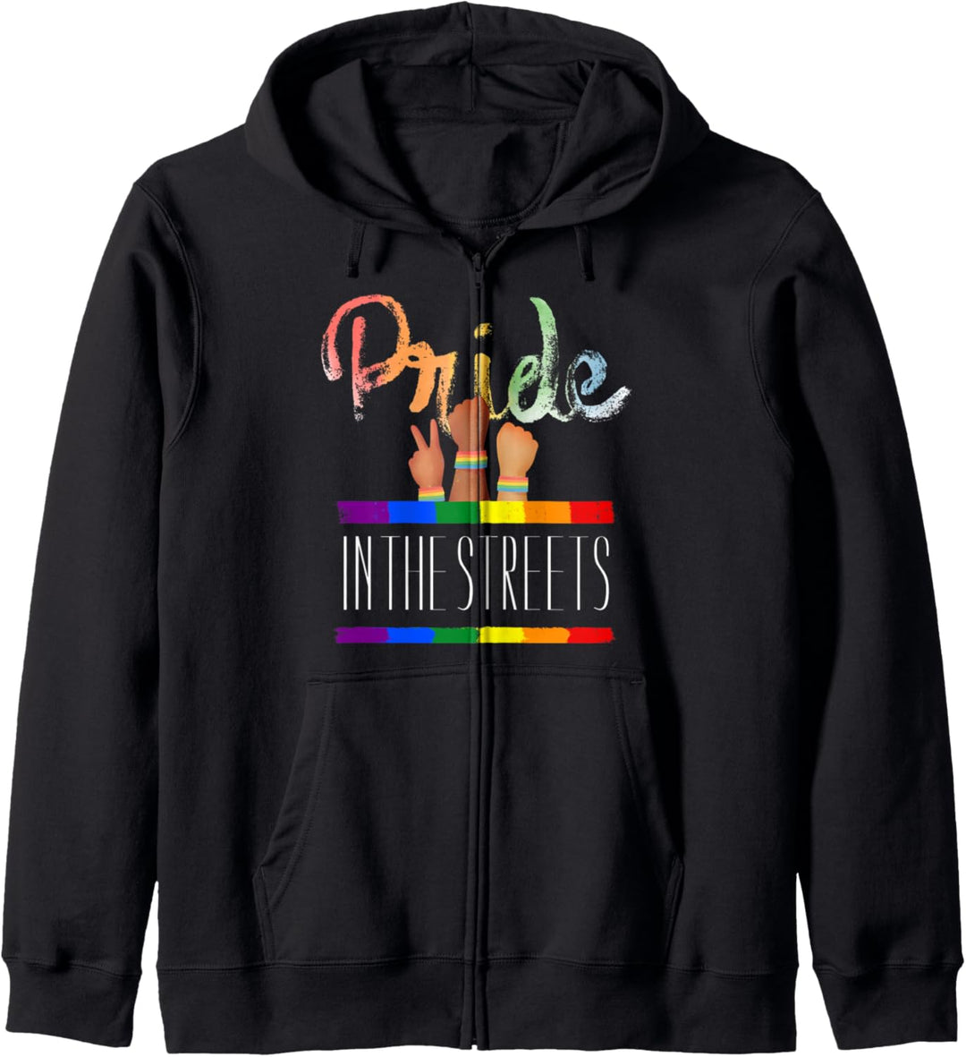 Stolz auf den Strassen Regenbogen LGBT Kapuzenjacke