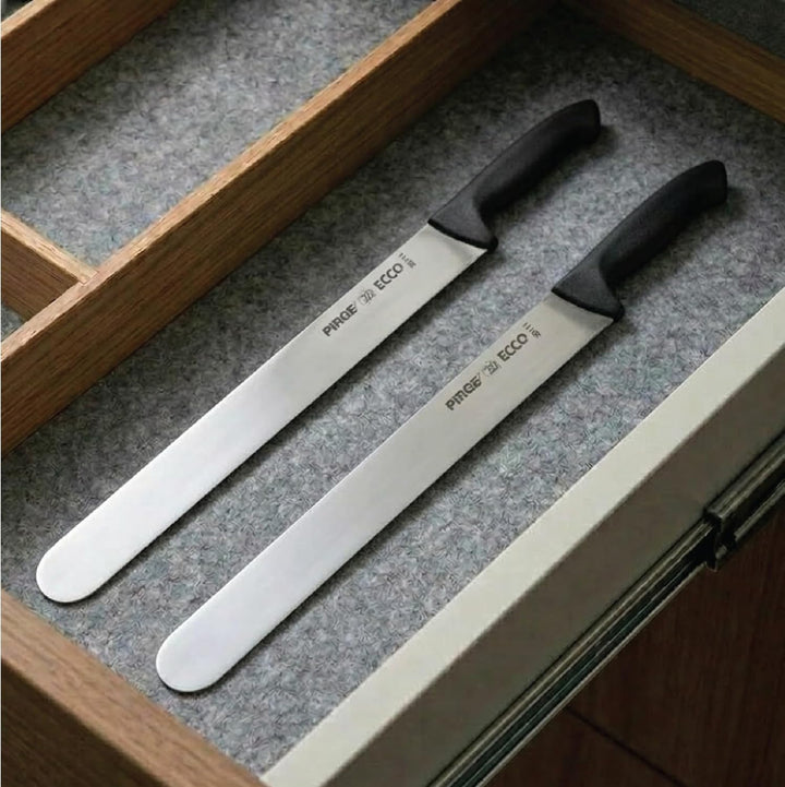 Pirge Ecco Dönermesser 50 cm Schwarz Harter Stahl - Aufschnittmesser - Schärfstes Döner Langmesser -