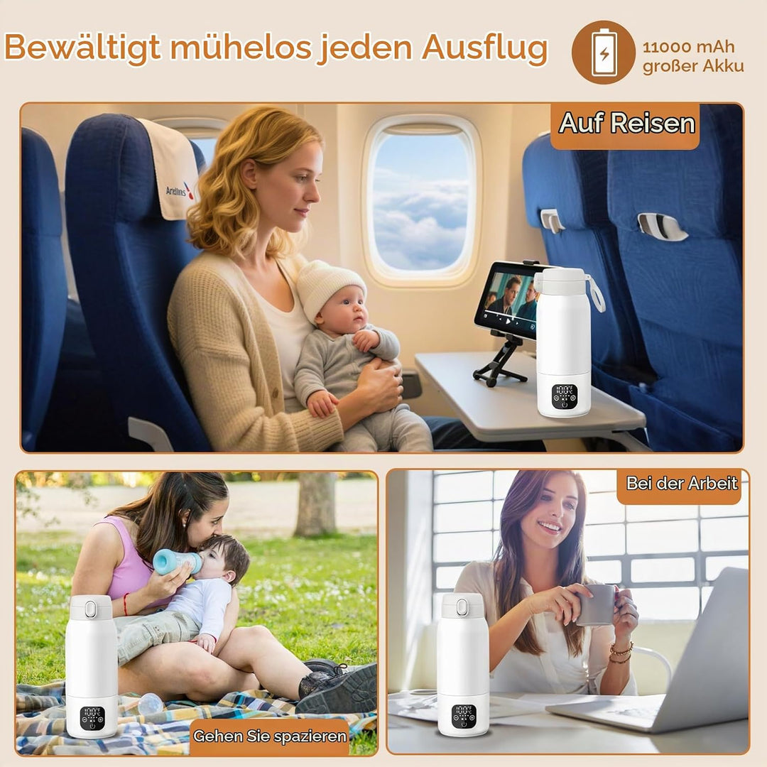 Baby Flaschenwärmer, Fast Baby Milk Bottle Warmer, Temperaturkontrolle 35~70 °C mit Digitalanzeige,