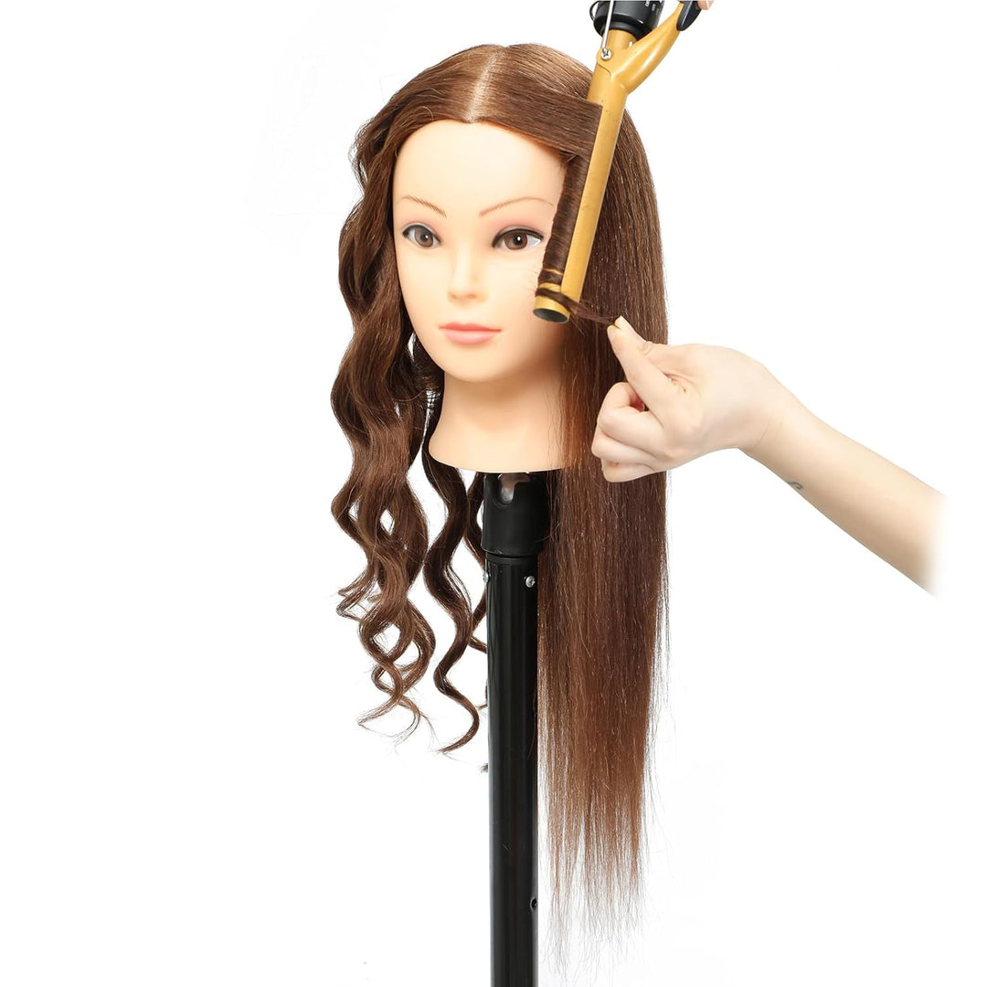 20"-22" Training Kopf 80% echtes menschliches Haar Kosmetologie Friseur Mannequin Manikin Puppe Kopf