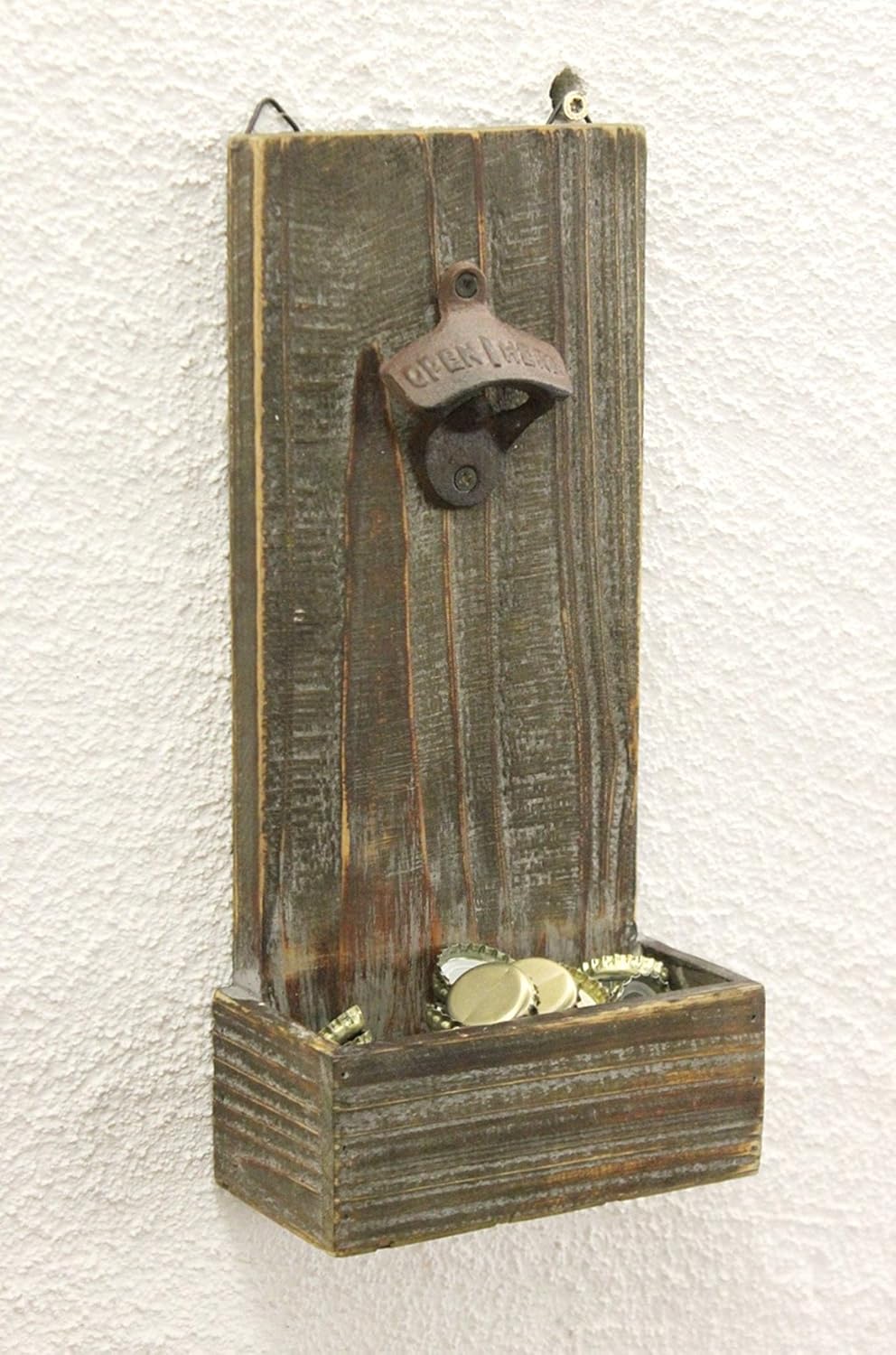 DanDiBo Flaschenöffner mit Kronkorkenbehälter 5094 Bieröffner 32 cm Wandflaschenöffner