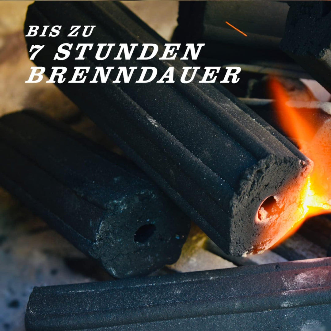 Kokosnuss Kohle mit Langer Brenndauer I Grillkohle Hexagonal I wenig Asche I geringe Rauchentwicklun