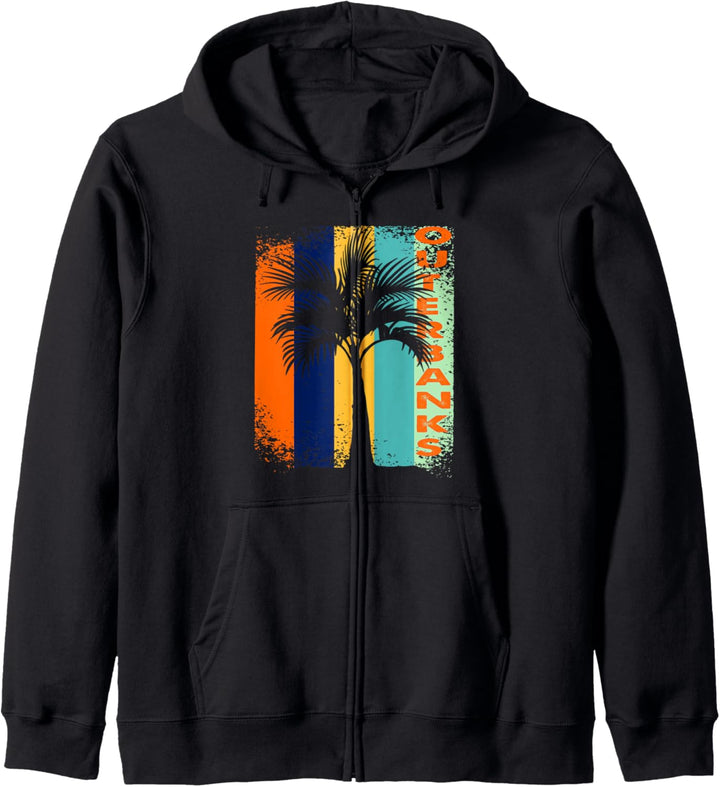 Outer Banks North Carolina Palm Tree Vintage Kapuzenjacke