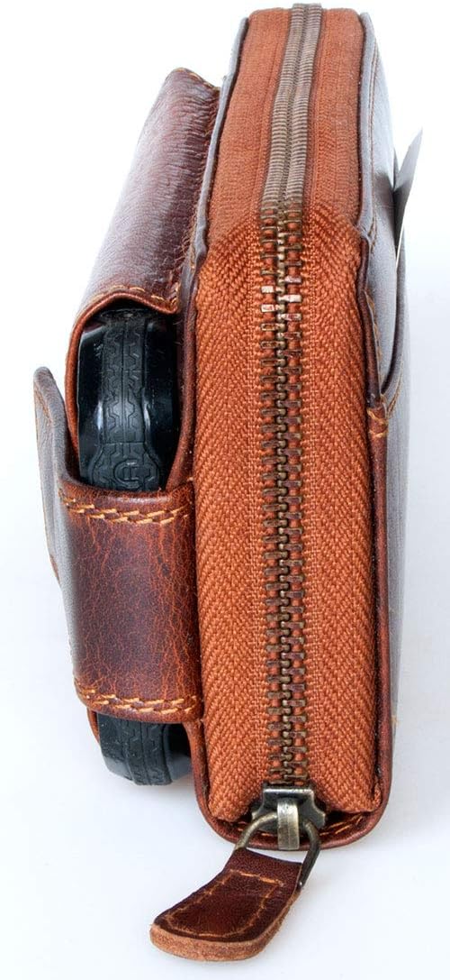 Bull Burry Metall-Reissverschluss-Brieftasche Tasche für das ganze Telefon aus einem starken echten