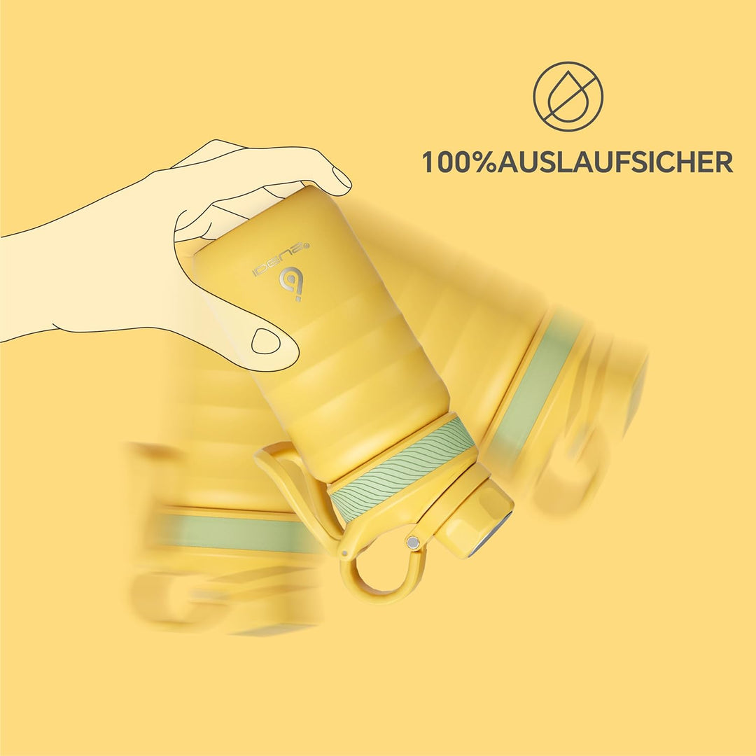Ideus Vakuumisolierte Wasserflasche, 12oz (360ml) Edelstahl Doppelwand Flasche Metall Sport Kantine