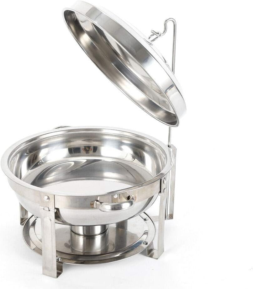 7.5 L Edelstahl Speisenwärmer Warmhaltebehälter Wärmebehälter Suppentopf, Mit Brennstoffpastenbehält