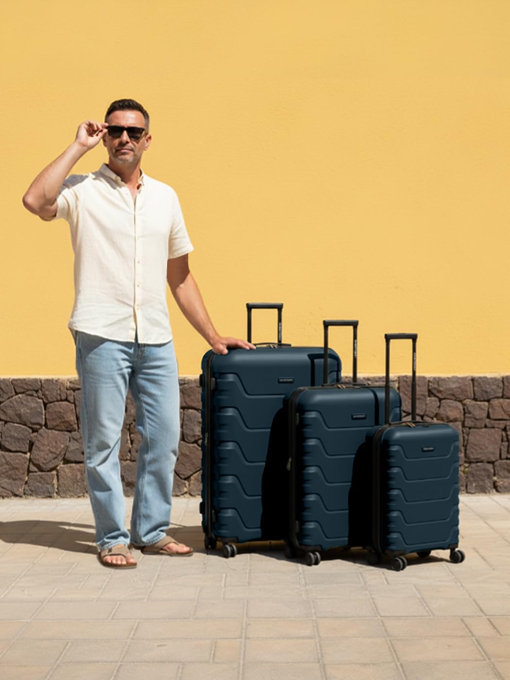 Smartbox Hartschalen Koffer-Set 3-teilig | mit Dehnfalte erweiterbar um 3 cm | aus hochwertigem, lei