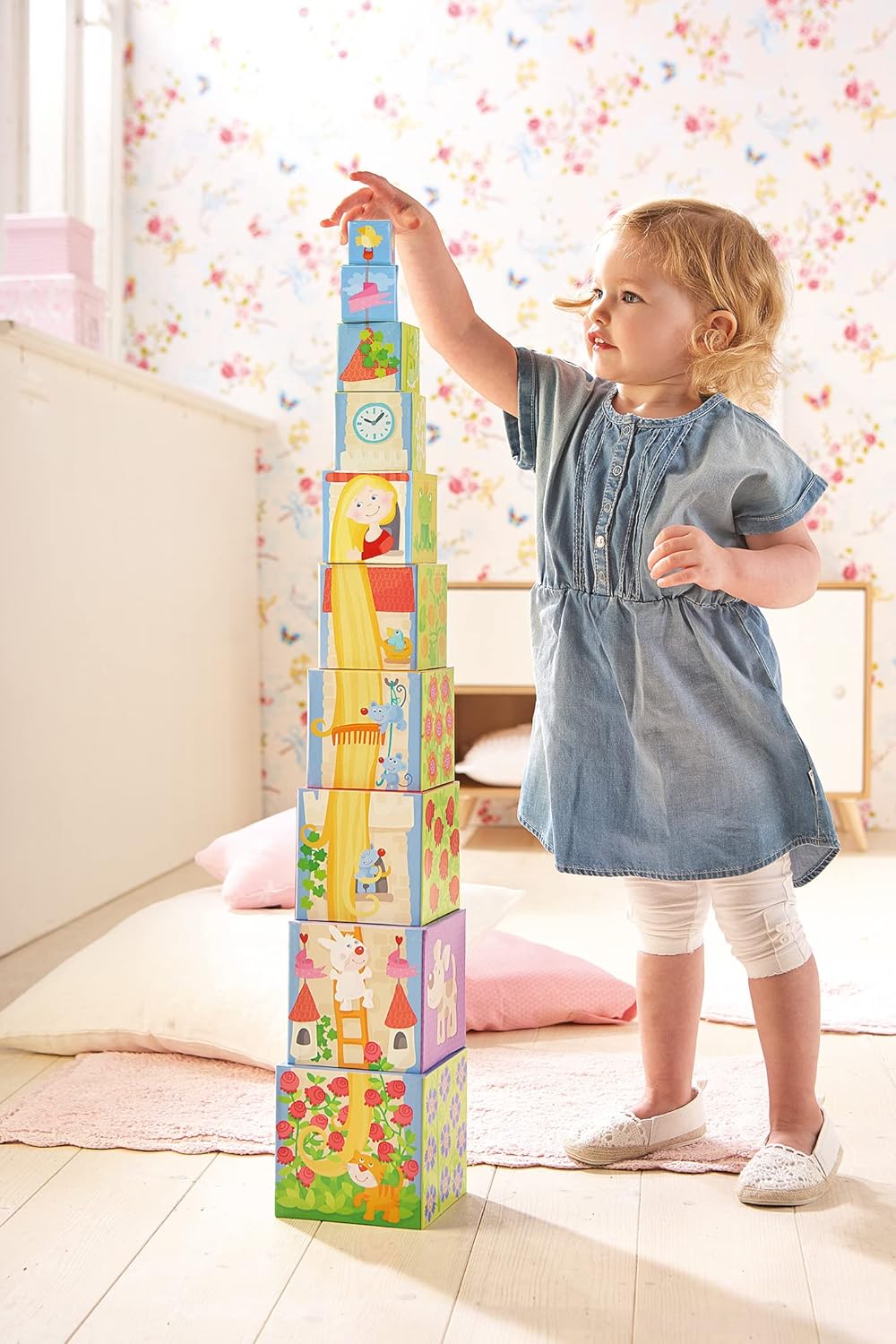HABA 302030 - Stapelwürfel Rapunzel, Kleinkindspielzeug