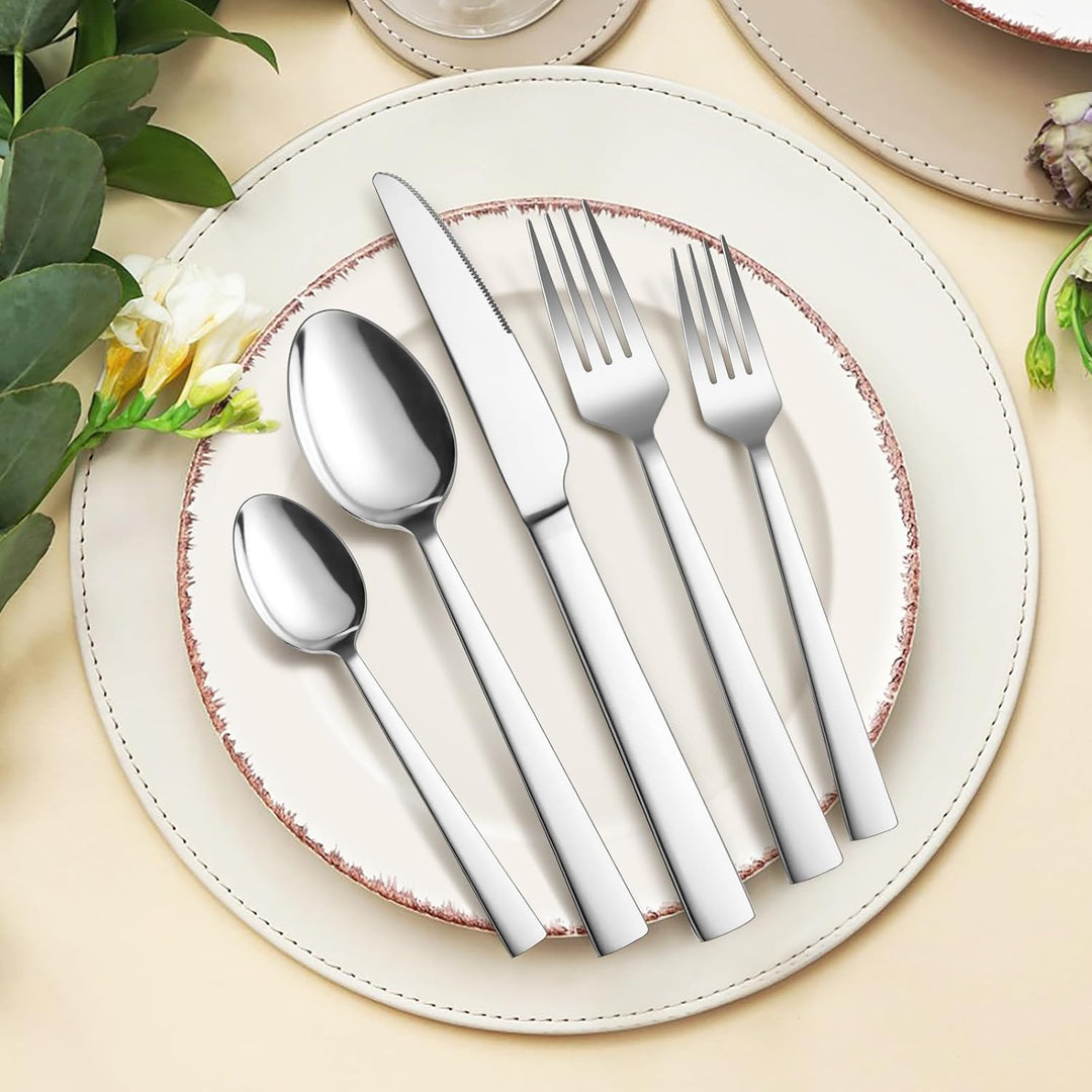 Homikit Besteck Set, Edelstahl poliert 30 teilig Besteckset für 6 Personen, Essbesteck Set mit Messe