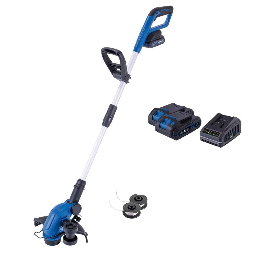 Scheppach Akku Rasentrimmer C-LT300-X | Schnittbreite 300mm | Höhenverstellung bis 270mm | Fadenläng