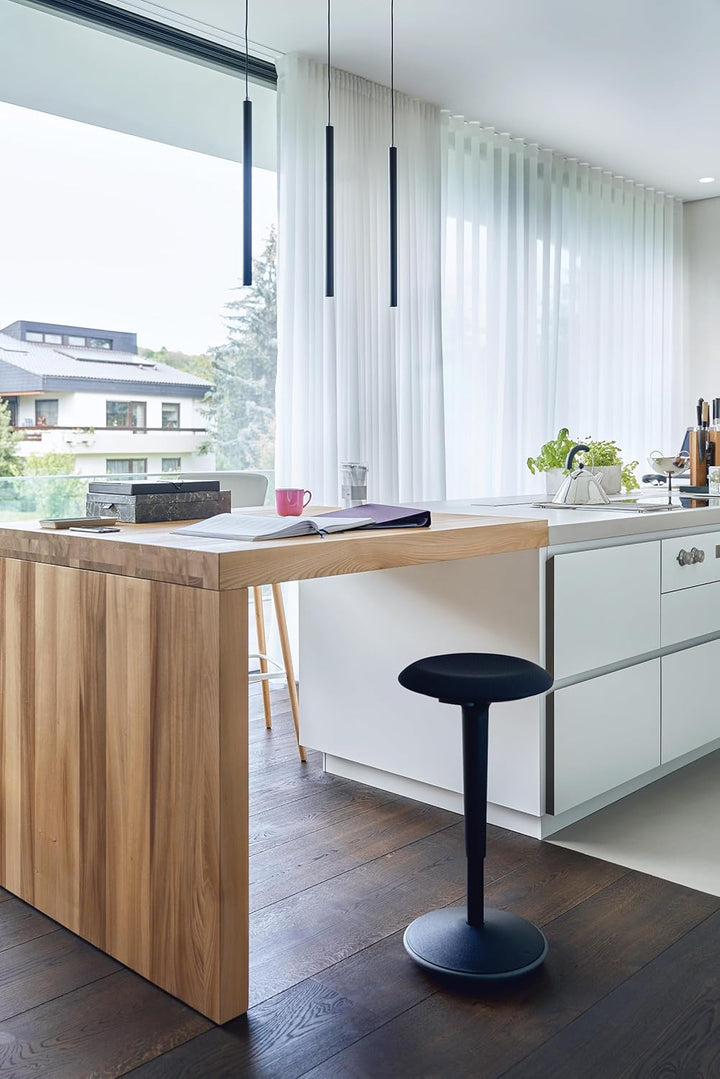 Sedus se:fit, Ergonomischer Hocker, Stehhocker, Stehsitz, Stehhilfe, Blau, Grau, Kunststoff, Gummifu