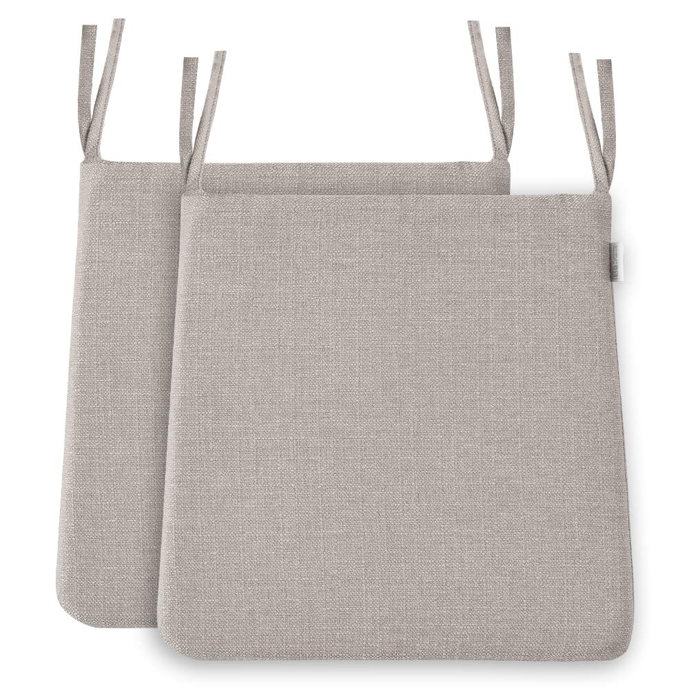 BALCONY &amp; FALCON Trapezförmige Sitzkissen mit Bindebänder in Beige 2er Set: 38– 42 cm grosse Sitzpol