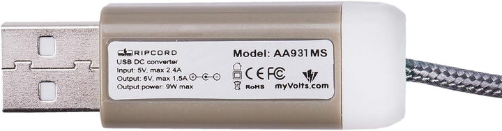 myVolts Ripcord-USB-Ladekabel mit 5.7V DC Ausgangsstecker kompatibel mit Roland MC-707 Sampling Groo