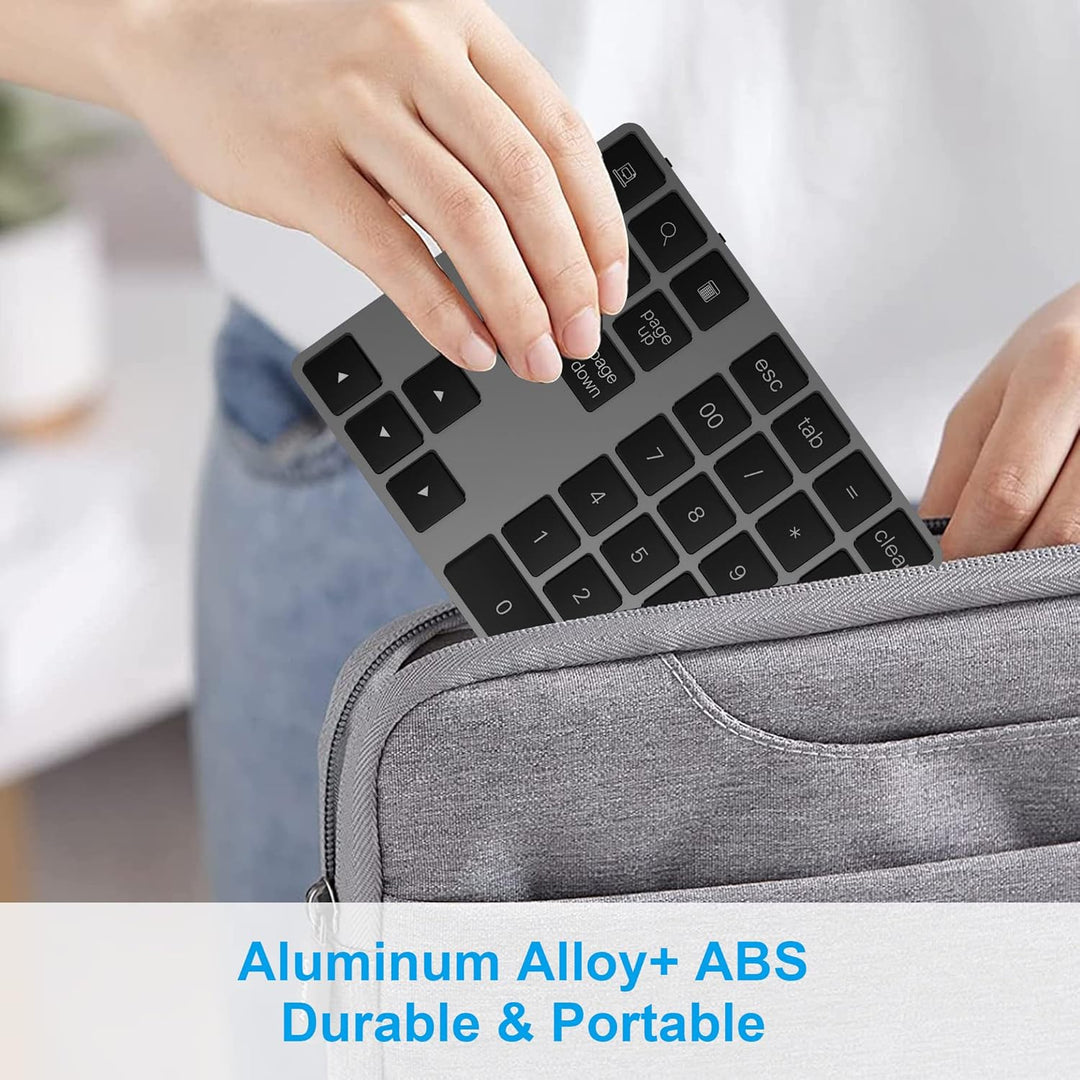 Bluetooth Ziffernblock, Bluetooth Nummerntastatur 34-Tasten, Wireless NumPad kabellose Nummer Tastat