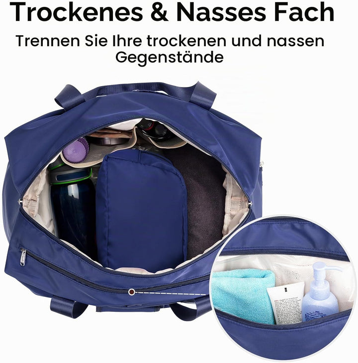 Ceneda Sporttaschen Klassische mit Schuhfach und Nassfach Tragbare Übernachtungs Wochenendtasche Rei