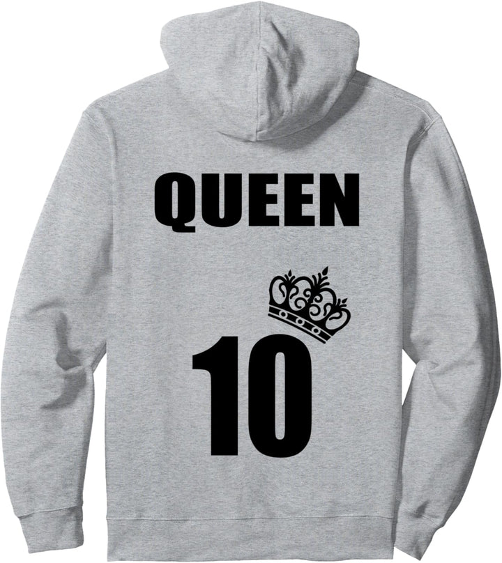 Coolste Königin-Krone mit Nummer Zehn Spieler Pullover Hoodie