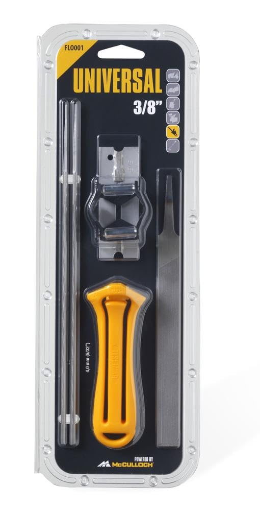 Universal Feilen-Set 3/8 Zoll - 4,0 mm, FLO001: Schärfwerkzeug zum Schärfen und Warten von Ketten, O
