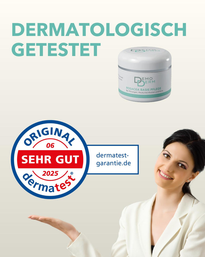 DEMODERM Basis Rosacea Creme 30 g | Bewährt bei Rosazea, Haut-Rötungen, Pickel & Pusteln | Natürlich