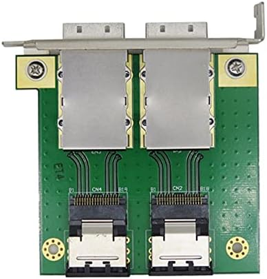 NFHK Dual Ports Mini SAS SFF-8088 to SAS 36Pin SFF-8087 PCBA Female Adapter with PCI Bracket