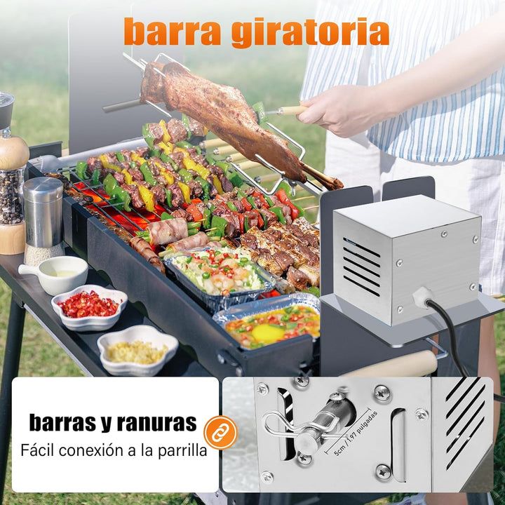 Schwerlast-Edelstahl Grillmotor mit 25W Leistung für Spanferkelgrill, BBQ-Röster und Grillspiess, Ho