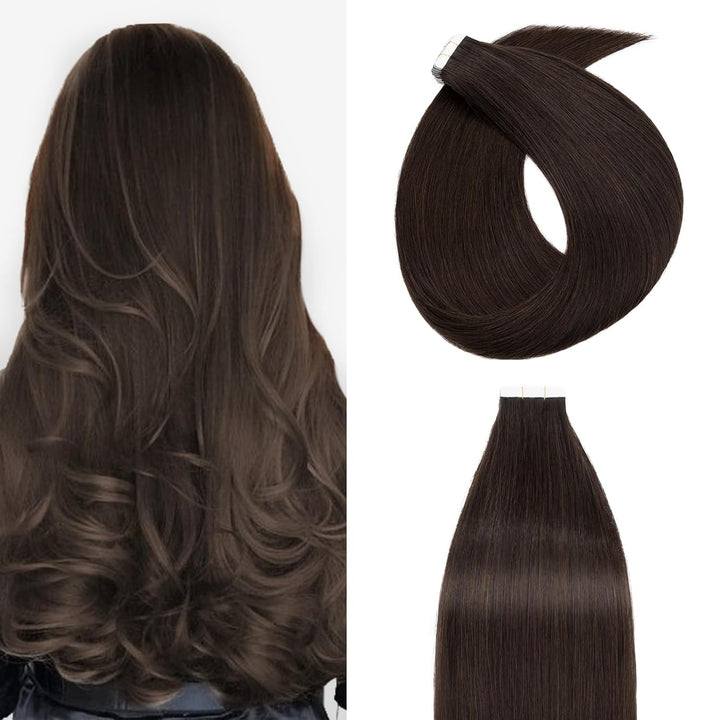 Silk-co Tape Extensions Echthaar 20stk, Haarverlängerung Tape in Extensions Echthaar, Remy Haarexten