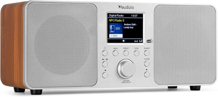 Audizio Genua DAB Radio mit Bluetooth – Stereo DAB Plus Radio mit Fernbedienung, 60 Speicherplätze,