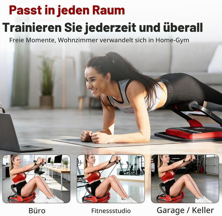 Core Bauchtrainer für Zuhause, Klappbarer Bauchroller Bauchmuskeltrainer Fitnessgeräte für Zuhause,