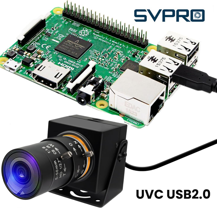 Svpro 2MP Global Shutter USB Kamera 90FPS Hochgeschwindigkeitskamera mit 5-50mm Zoomobjektiv, manuel