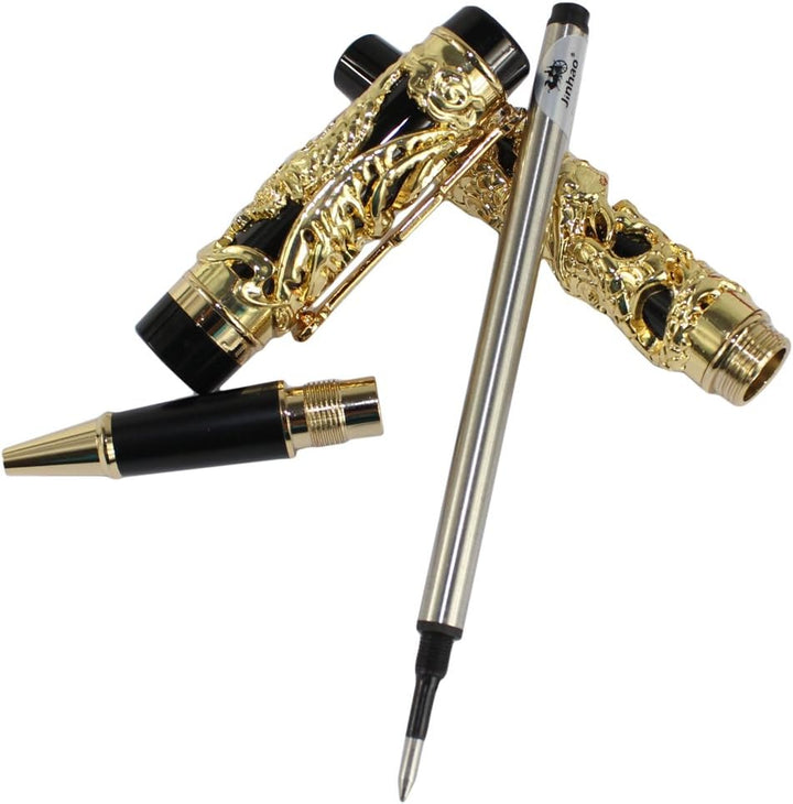 Gullor Sammler Luxus Rollerball Stift Drache und Phoenix schwarz und goldenen Stift balck and golden
