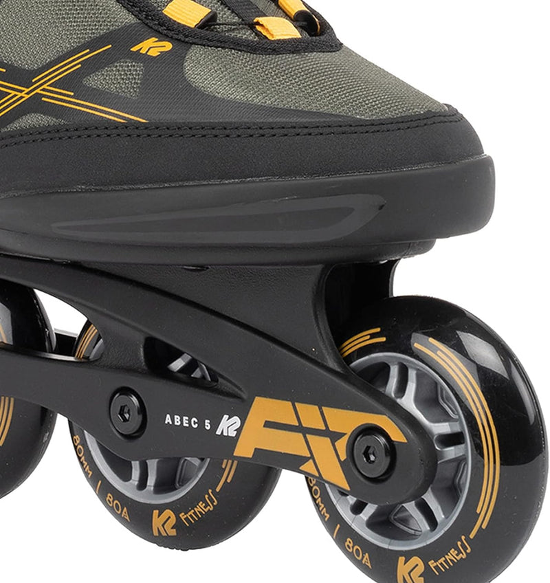 K2 Skate Herren F.i.t. 80 Boa Inline Skates EU: 39 (UK: 5.5 / US: 6.5) grey - mustard, EU: 39 (UK: 5