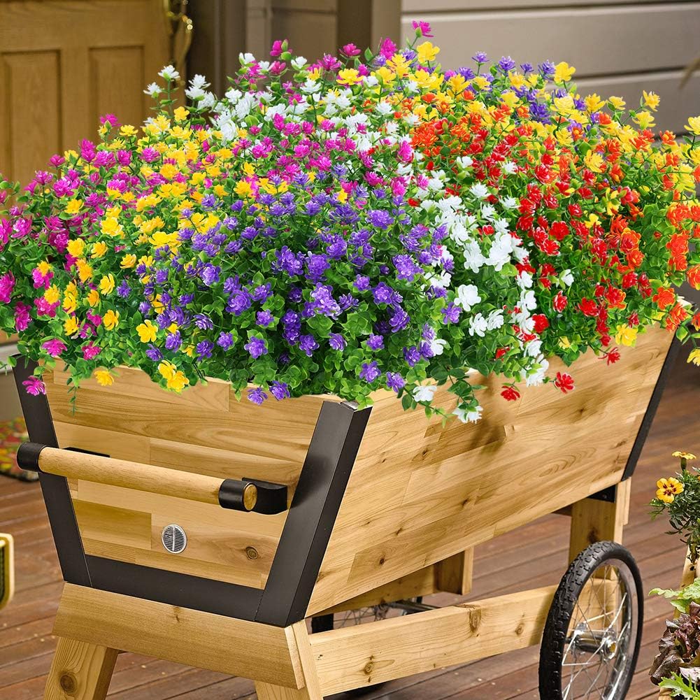 ArtBloom Künstliche Blumen für den Aussenbereich, UV-beständig, Buchsbaum-Pflanzen, künstlicher Kuns
