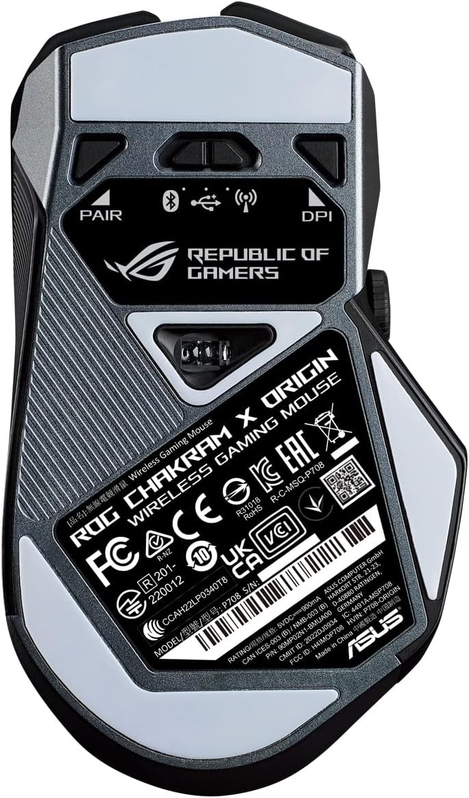 ASUS ROG Chakram X Origin kabellose RGB Gaming Maus (ROG AimPoint-Sensor, 36.000 dpi, Polling-Rate 8
