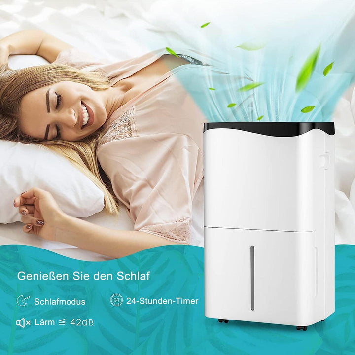 RELAX4LIFE 4 in 1 Elektrischer Luftentfeuchter, 50L/24h, Raumgrösse ca.60m², Wassertank 5L, APP-fähi