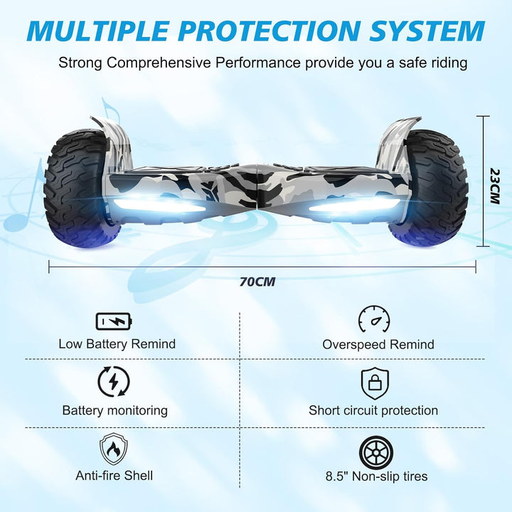 RCB Hoverboards SUV mit Sitz Hoverboards Off-Road, App-fähige Bluetooth Hoverboards, 8,5 '' Hummer +