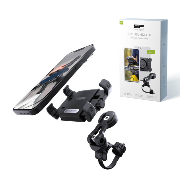 SP CONNECT Bike Bundle II mit Universal Clamp | handyhalterung Fahrrad | Handy Halterung für den fah