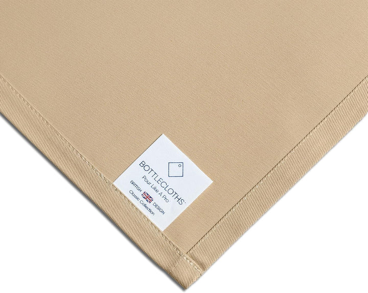 Classic Collection, Flaschentuch mit Metallring für Eiskübel, Baumwolle, 42 cm, Eckloch (Gold mit Go