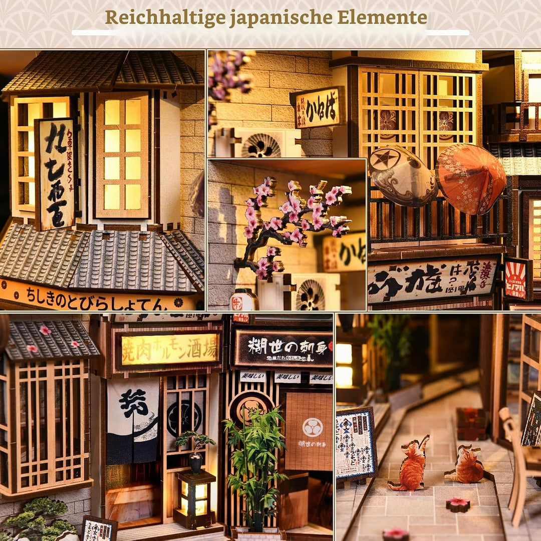 Shrike Book Nook Kit - DIY Miniaturhaus, 3D-Puzzle Buchstütze mit LED-Beleuchtung | Bücherregal &amp; Ha