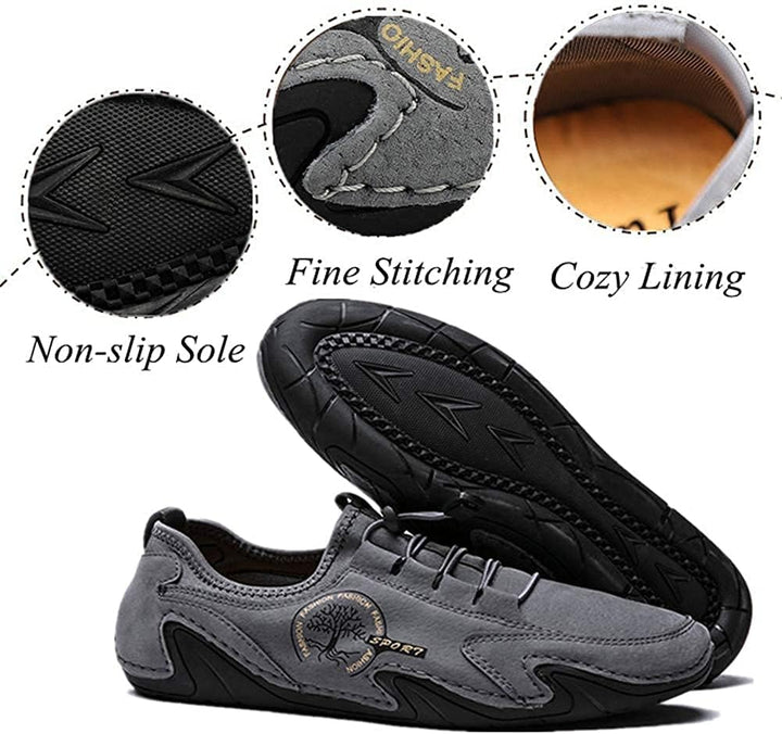 Asifn Mokassins Herren Schwarz Wildleder Fahrschuhe Sommer Outdoor Anti-Rutsch Atmungsaktiv Weich Fr