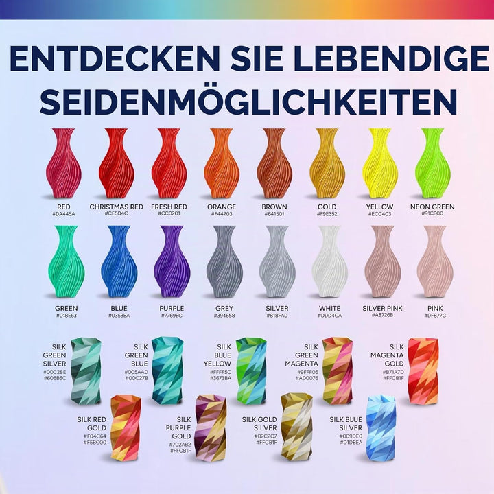 OVERTURE Silk PLA PLA Filament, 1,75 mm Verbrauch, 1 kg Filament (2,2 lbs), Massgenauigkeit 99% Wahr