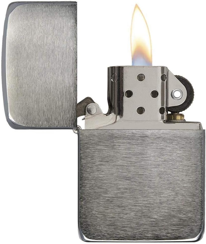 Zippo Logo Benzinfeuerzeug, Messing, Black Ice, Black Ice