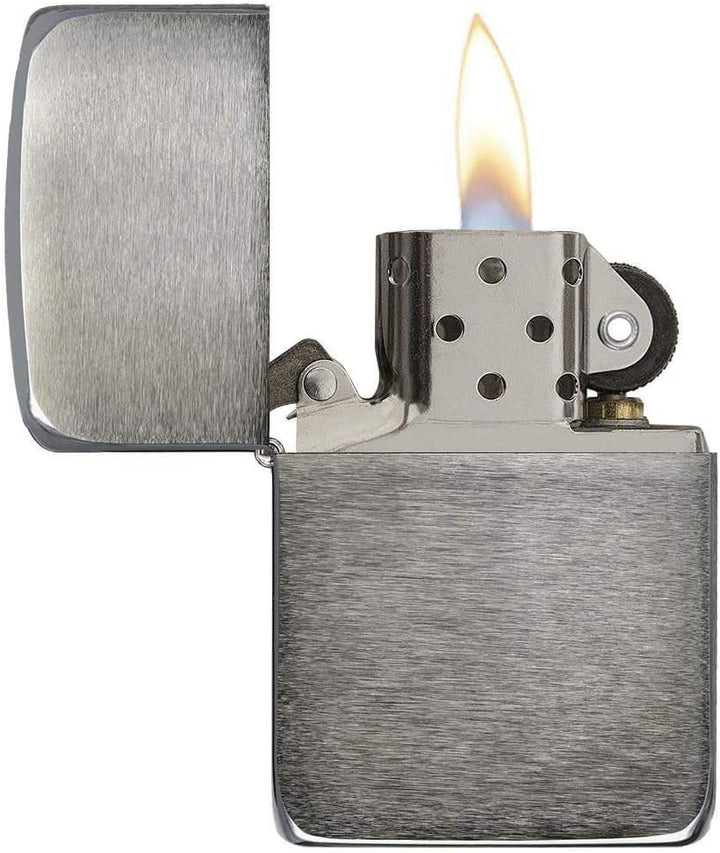 Zippo Logo Benzinfeuerzeug, Messing, Black Ice, Black Ice