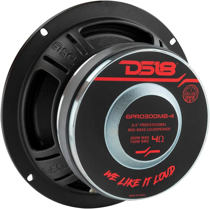 DS18 6PRO300MB-4 PRO 16,5 cm Midbass Lautsprecher Boxen 300 Watt Max Leistung 150 Watt RMS 4 Ohm - L