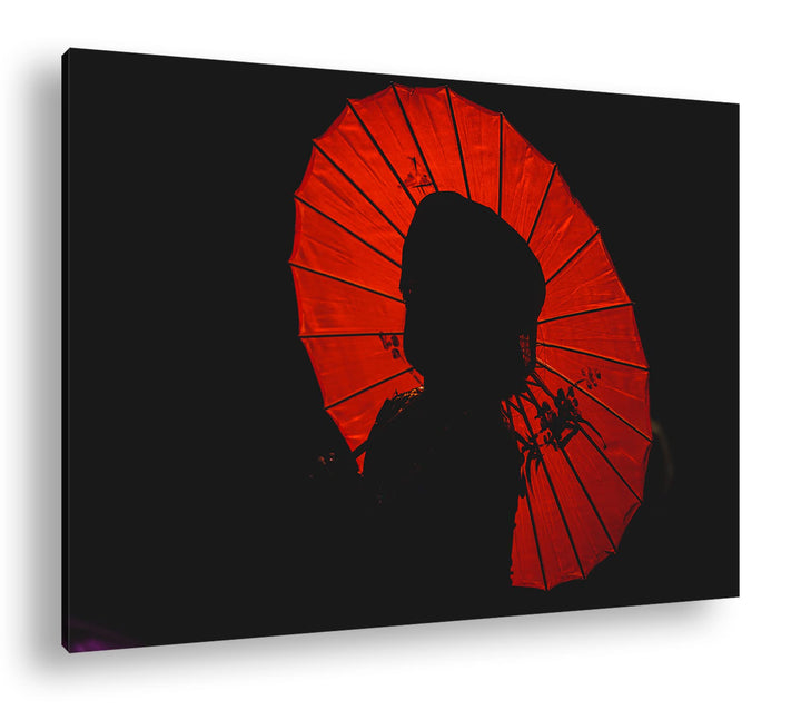 deyoli asiatischer Sonnenschirm Format: 80x60 als Leinwandbild, Motiv fertig gerahmt auf Echtholzrah